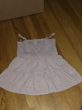 Paper Crane Light Pink Smocked Tiered Sundress Top